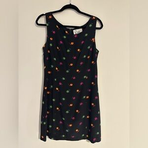 Vintage Lilly Puliitzer Black Mini Dress with Colorful Floral Print